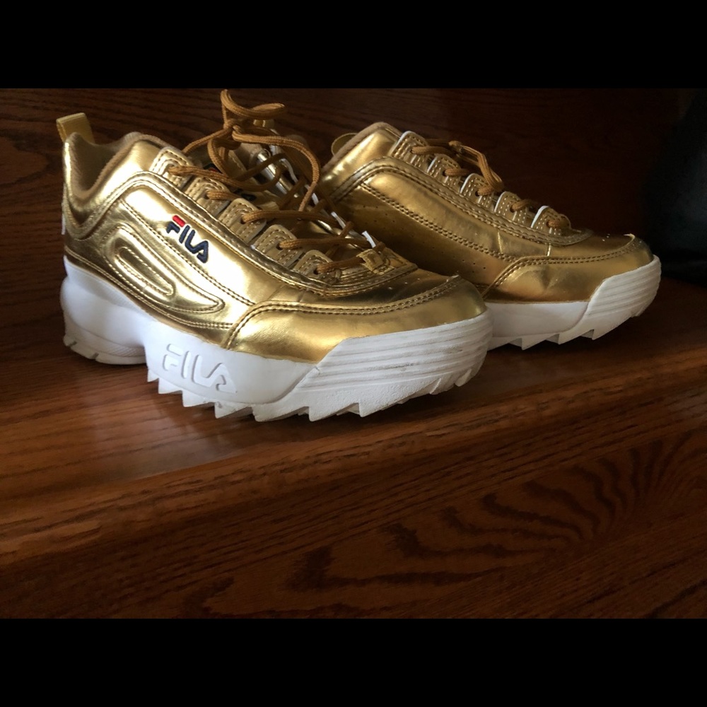 Fila Disruptors II Premium Metallic — Gold
